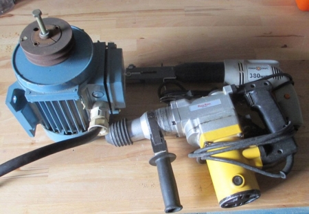 Electric motor + gypsum screw machine + hammer drill