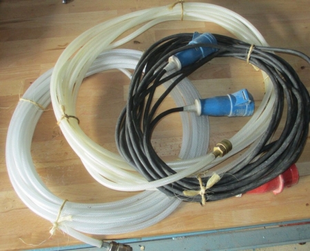 Air hoses with connectors + power cable, 380 -220 volt adapter