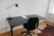 El Hæve/sænke skrivebord + kontorstol + lampe