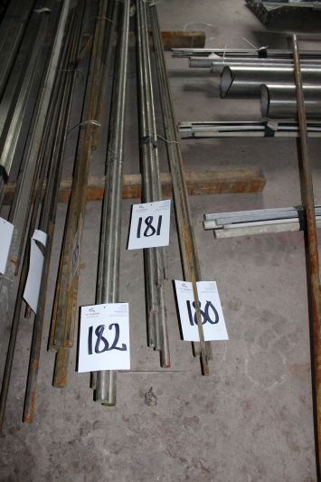 6 stænger syrefast rustfrit stål diverse diametre af ca. 3m