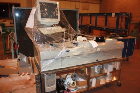 Label Printer, Graphtec TL 1004 Label Factory incl. PC and monitor. + Pallet with accessories.