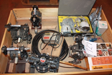 Pallet of 5 Graco pumps + various painting equipment
