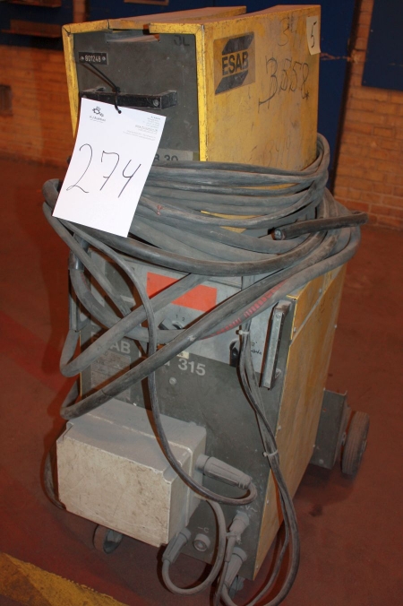 Esab welding machine, CO2, LAG315 with Esab A9 MLB30 box