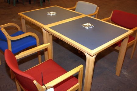 2 tables with 4 chairs