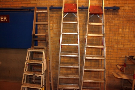 Quantity of ladders, 3 aluminum + 3 wood