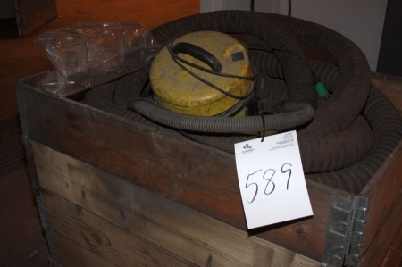 Pallet with suction hose, etc.