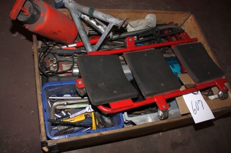 Pallet with tools, etc.