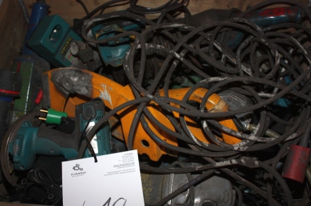 Pallet with various electric and pneumatic tools. Condition unknown