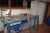 Workbench with 2 drawers, vise, bench grinder (Beautiful ts 125) + 3 lockers + content
