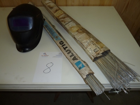 Alutig rods + automatically welding helmet. Sold by private individual. Only VAT on fees.