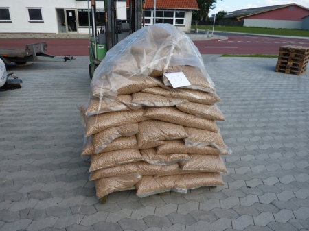 Pallet with wood pellets