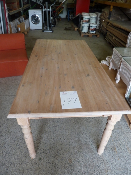 Spisebord, ludbehandlet fyr, 185x90 cm.