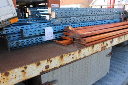 Pallet Racking: 4 gables, height approx 3.45 meters + 10 beams, length approximately 272 cm