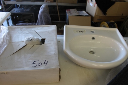 2 x white porcelain sink, 50 cm, Ameta (archive picture)