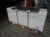 Approximately 50 x white chipboard pallet, approximately 195x58x16 mm. Damaged corners