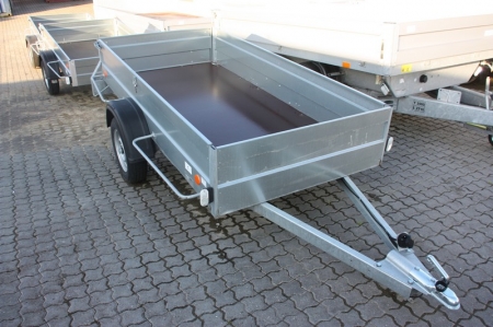 Trailer (1), brand new. Steel Panels with fiber base. Agados, type 01N1. 750 kg. Lashings. Year 2013 Load platform dimension, approximately 2080x1290 mm. Supplied without license plates. Chassis number TKXN26175DANA2089