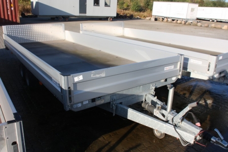 Trailer (5), brand new. Aluminium Panels. Abados, Adam 67. 2 axles. 3000 kg. Hand hydraulic tip. Load Platform dimensions, approximately 5250x2150 mm. Supplied without license plates. Frame number: TKXA15230CCBA0987
