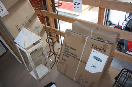 2 x cafeborde i original emballage, Schou, Alu Polystone, ø60cm. Alu/sort + lysholder + blomsterkrukkeholder