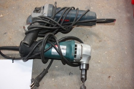 Power angle grinder, 125mm, Bosch + Power panel cutter, Makita JN 1601