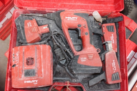 Cordless drill, Hilti SF 4000-A + 2 x battery and charger + 2 x drywall screw units Hilti SMD 57