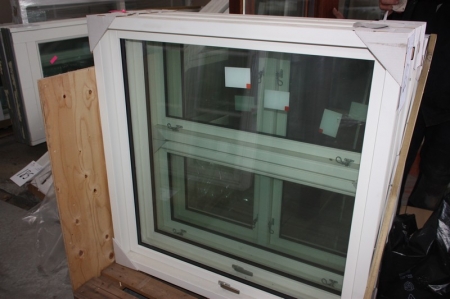 4 x windows, side hung, approximately 1188x1188 mm. Wood, white
