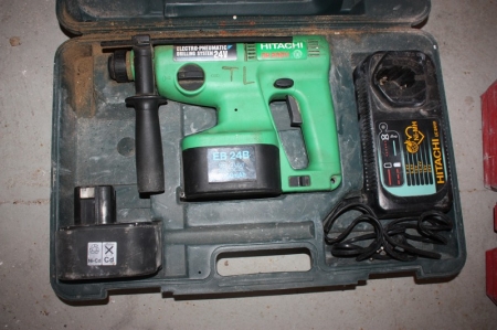 Akuborehammer, Hitachi D20DV, 2x24 v batteri + lader