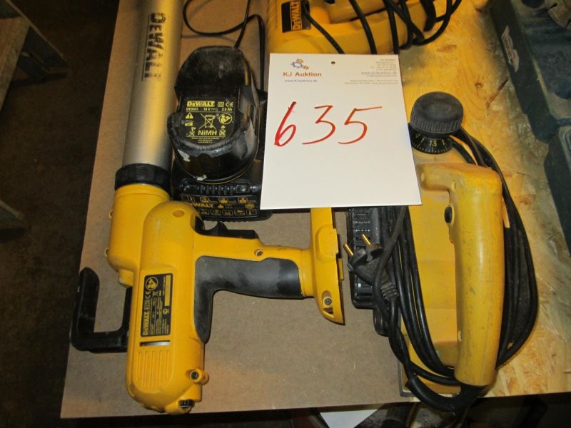 Akku fugepistol med batteri og lader, el-høvl og - KJ Auktion - Maskinauktioner