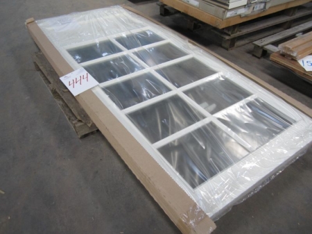 Palle med dørplade med glas 925x2040x40 mm, hvid med hærdet glas