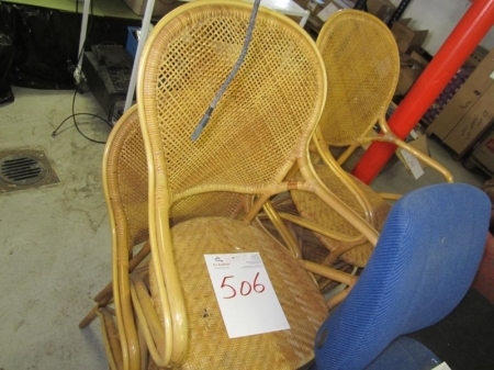4 stk fletstole i lys træ