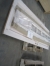 Palle med fyldinggsdørplade i fyr, 825x2020x40 mm, samt sidestykke med glas, ca 400x2040 mm, ubrugt