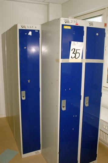 3 x 3 compartment lockers + 1 x 2 compartment locker