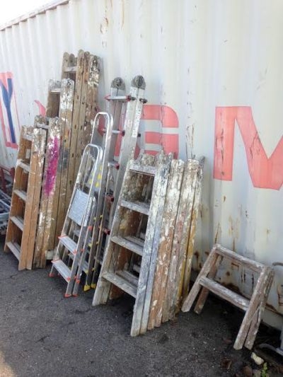 Miscellaneous wood and aluminum ladders