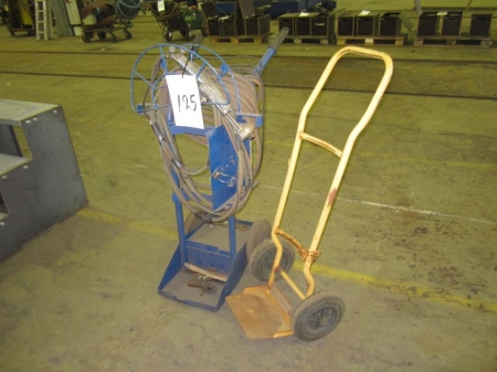 Cutting Torch carriage with torch and long hose and bottle trolley