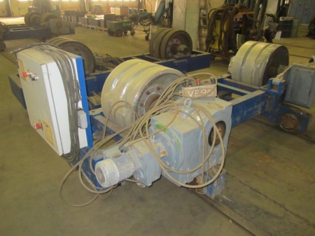 1 sæt svejserullebukke på skinnehjul, Hendricks 100 tons,  komplet med styreskab, kabel og fjernbetjening