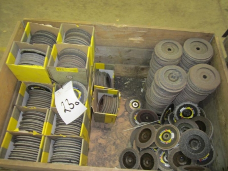 Pallet with about 24 boxes flap discs and used flap discs