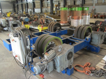 1 set of welding roller bucks on rail wheels, Hendricks 100 tons, year 2009, complete with control unit, cable and remote control, wheel diameter approximately 700 mm