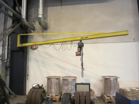 Jib crane on building, expenses, approximately 5 feet, with Demag 500 kg electric hoist