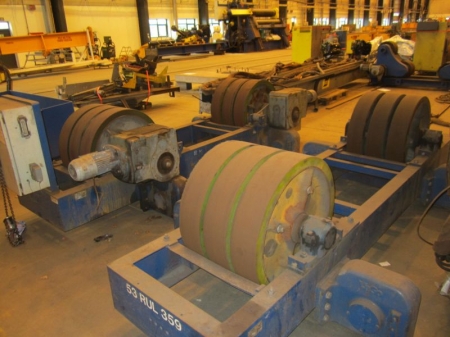 1 set of welding roller bucks on rail wheels, Vego of 50 tons, year 2002, complete with control cabinet