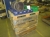 Pallets and pallet collars with storage bins, buckets, etc.