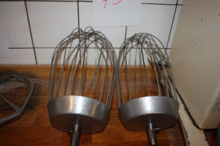 2 whisks to mixer, 12 + 20.