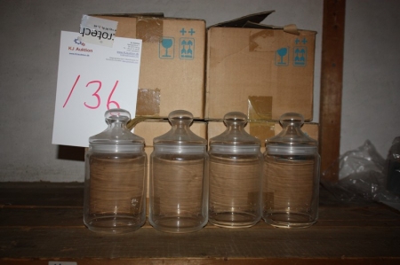 Approximately 28 glass jars