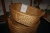 About 9 wicker baskets, approximately 76 x 68 cm