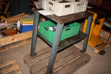 Pallet with welding table + box with air hose, etc.