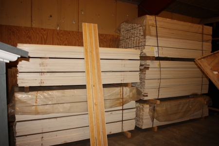 Fire Impregnated Class 1 wood covering, approx. 1892 pcs. Approximately 4500 linear meters. Dimensions: ca. 100 x 25 x 2500 mm