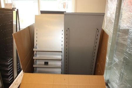 These display units on the pallet, approximately 8 pcs. Dimension about HxWxD: 120 x 38 x 15 Grey. Archive picture