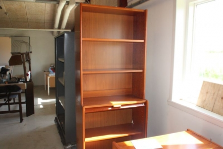 3 pieces. Roll front Cabinets, dark wood, without key