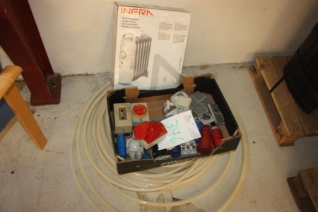 Oil heating radiator, floor heating pipe pe-xb, 20x2 mm + various. power connector