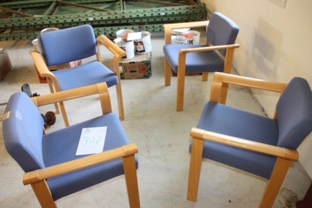 4 chairs, Magnus Olesen, blue upholstery, (good condition)