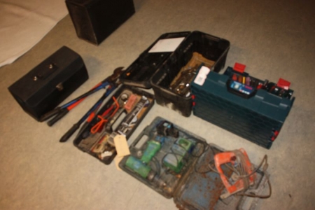 Miscellaneous tool boxes with content