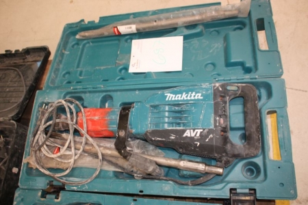 Power demolition hammer with various chisels, AVT, in case